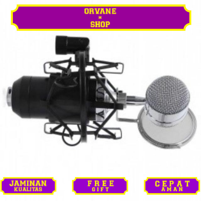 PAKET MICROPHONE Mic Condenser BM 800 + SOUNDCARD V8
