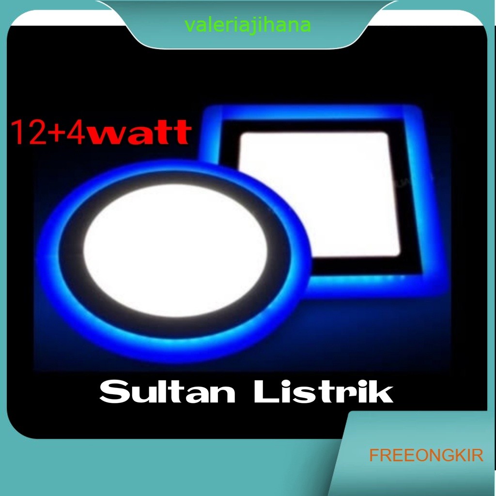 LAMPU PLAFON 12+4 WATT KOTAK & BULAT 2 WARNA  LAMPU DOWNLIGHT INBOW PANEL LED 2 WARNA