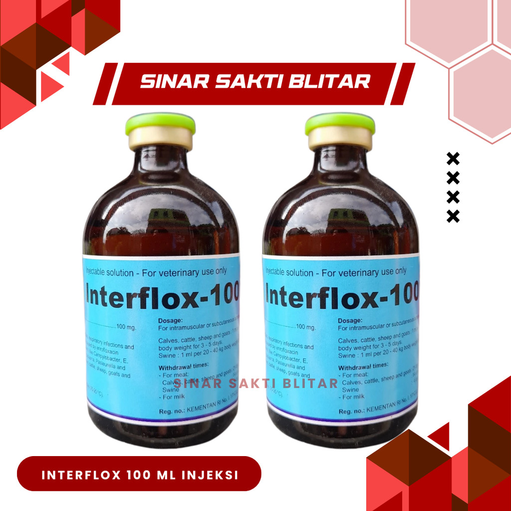 INTERFLOX 100 ML INJEKSI - Ab Untuk Saluran Pencernaan dan Pernafasan Pada Hewan
