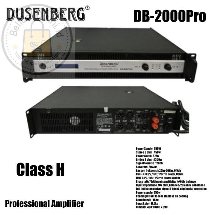 POWER AMPLIFIER PROFESSIONAL AUDIO DUSENBERG DB 2000 PRO, COCOK BUAT LAPANGAN DAN RUMAHAN..