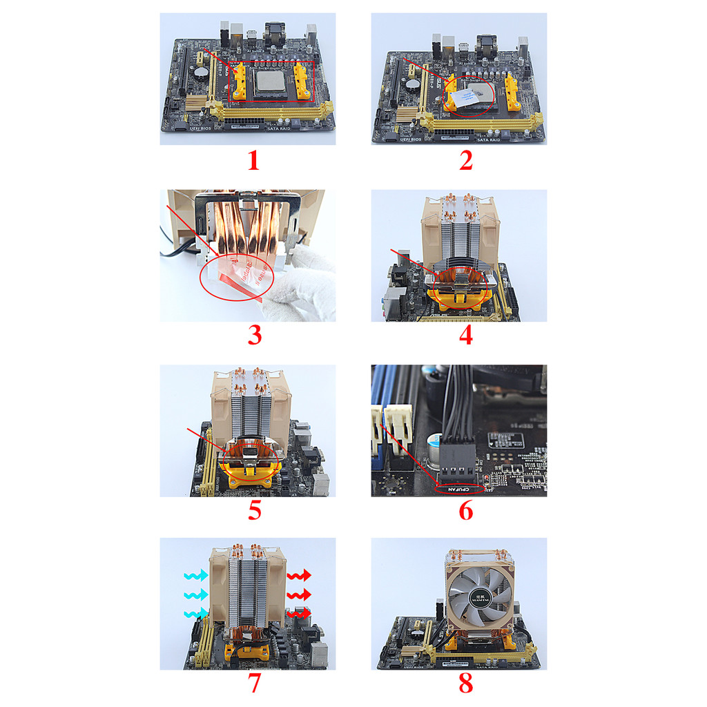 Air-cooled CPU Cooling Fan 4 Heat Pipe PC Cooler Processor Suitable For talling LGA775 115x 1200 170