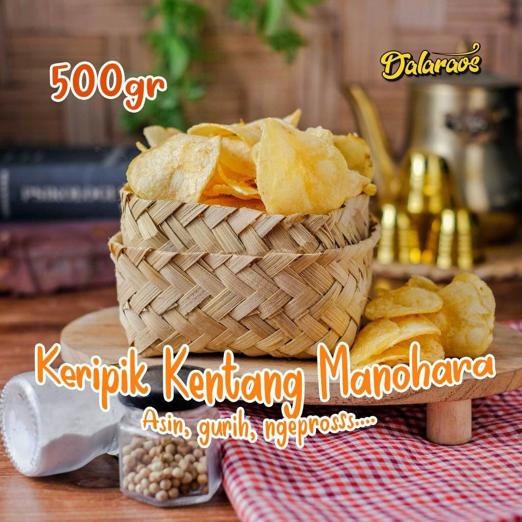 500gr Keripik Kentang Manohara/Keripik Kentang/Keripik Kentang Kiloan DALARAOSNACK