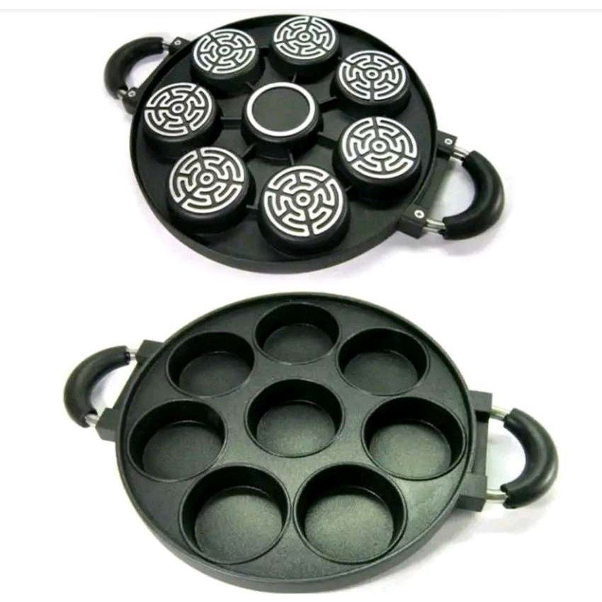 SNACKMAKER Teflon 7 Lubang Loyang Martabak Mini Cetakan Kue Lumpur Telur Dadar Telor Mini Egg