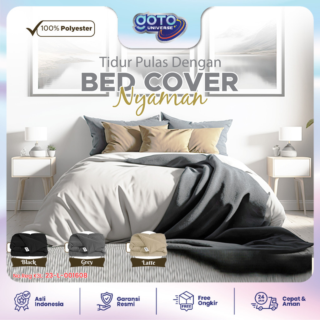 Goto Plush Selimut Bed Cover Dewasa Bedcover Polos Halus Lembut Tebal