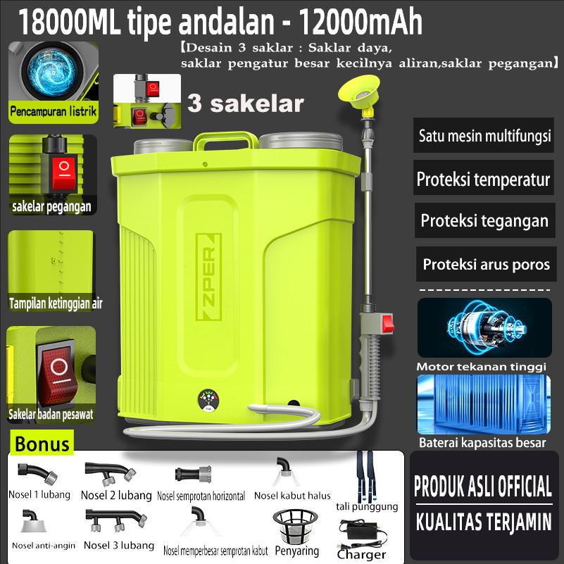 KNAPSACK ALAT SEMPROT HAMA SPRAYER 18 LITER OTOMATIS SPRAYER AKI PENYIRAM TANAMAN PESTISIDA [ZPER]12