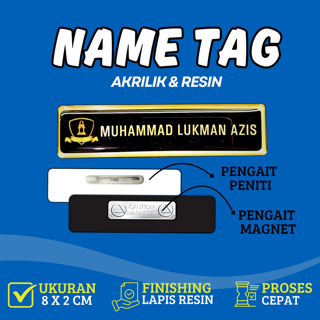 Nama Dada Plus Pin Korpri Nama Dada Kuningan Pin Korpri