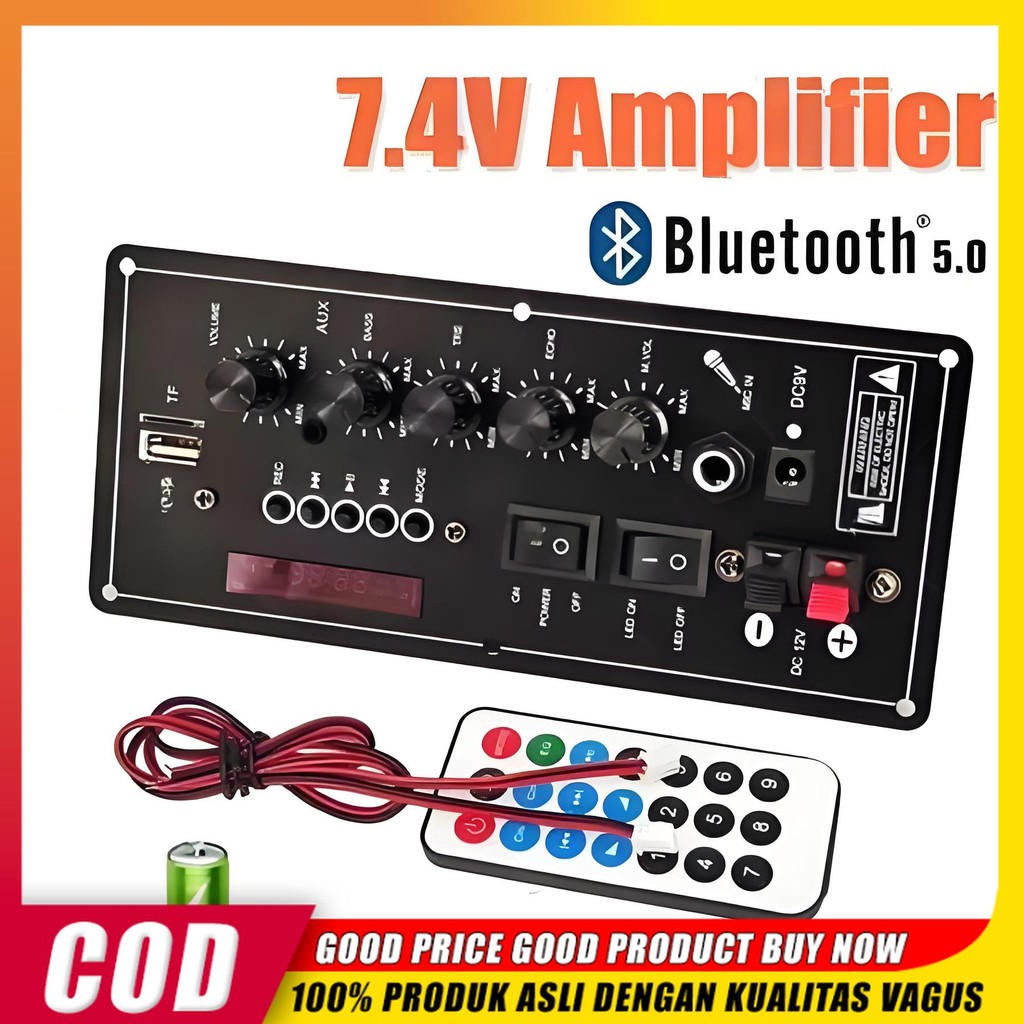 COD Power Amplifier Board 3.7V/7.4V Baterai Rechargeable Audio MP3 Mobil Papan Decoder Amplifier USB