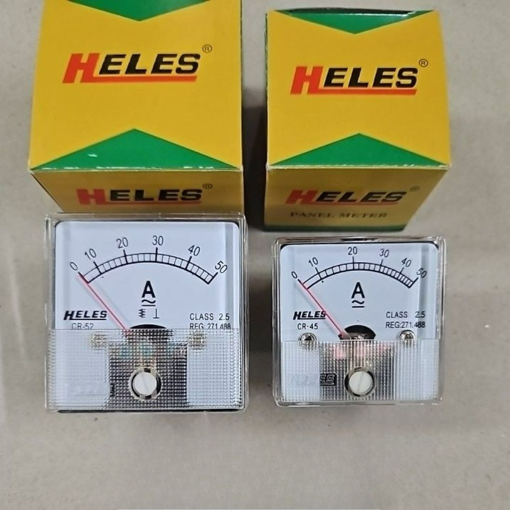 Heles Ampere Meter Analog Ampermeter CR-45 CR-52 Panel Meter 50A