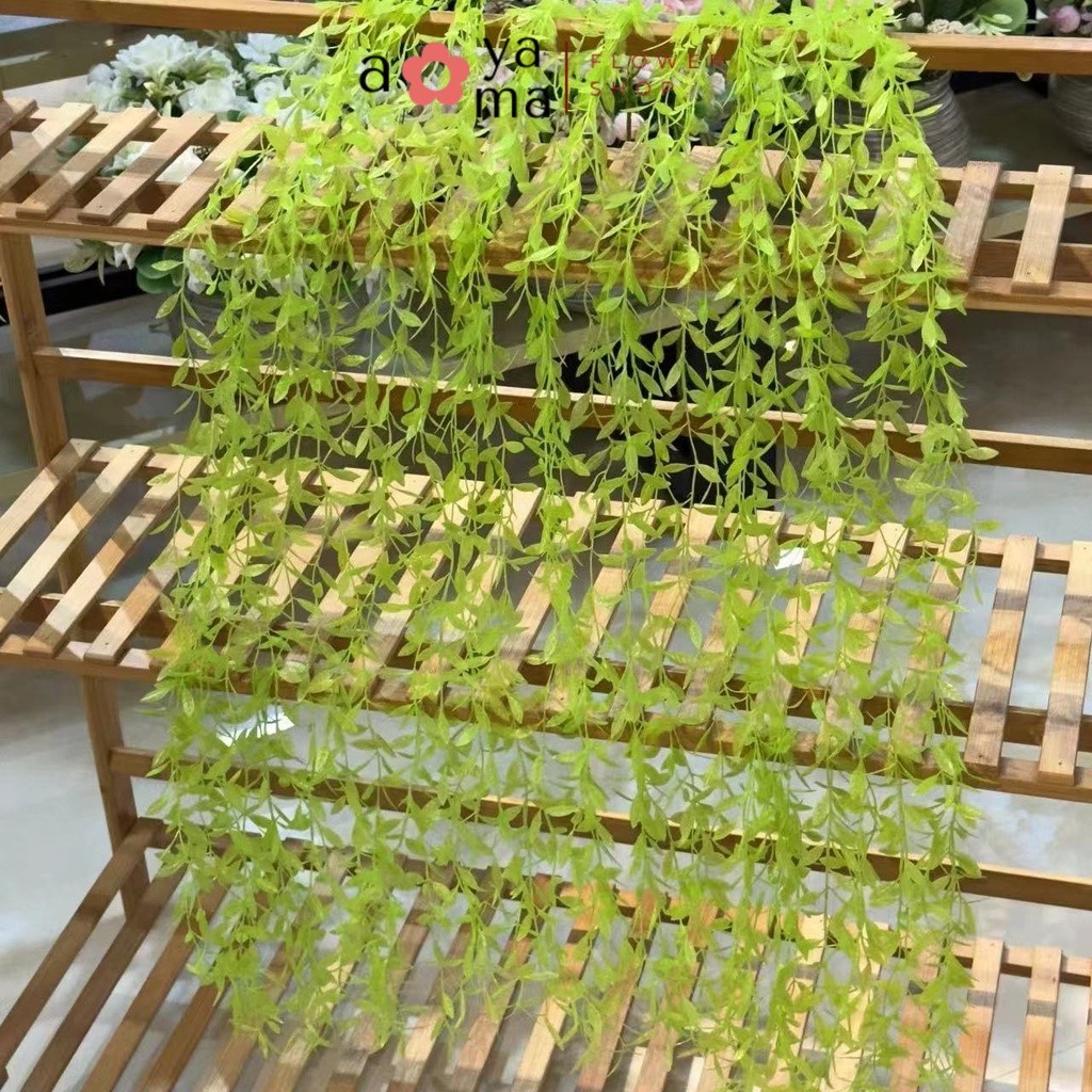 AOYAMA - Daun JALAR105cm Jalar Plastik Tanpa Pot Bunga Rambat Sintesis Tanaman Hias Gantung Osear Ar