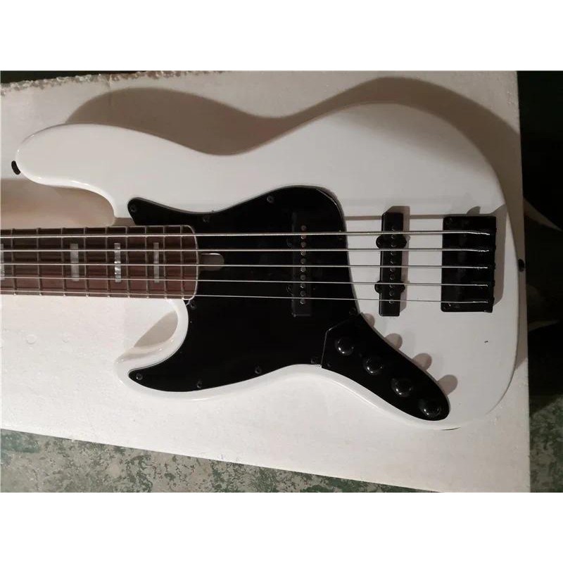 factory custom new white left-handed 5 strings Jazz bass Guitar Active pickups red left-handed 4 str