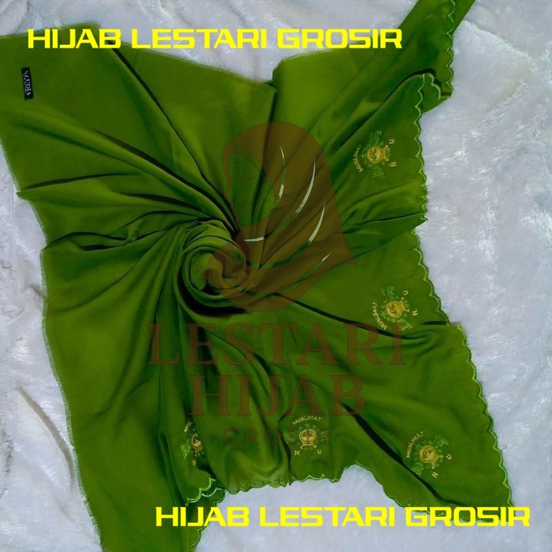 Jilbab Bordir Muslimat Motif 9 | Hijab Muslimat Kekinian | Muslimat Cocok untuk Acara Resmi