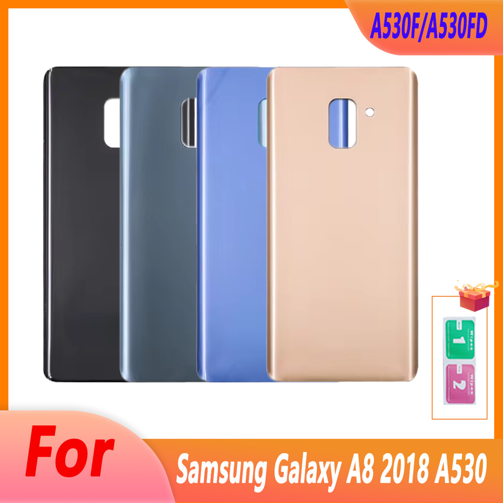 For Samsung Galaxy A8 2018 A530 Battery Back Cover Rear Glass Case for A530F/A530FD Housing Cover No