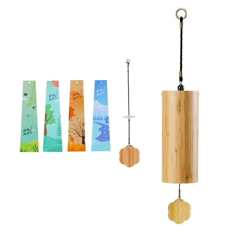 Hluru Windbell Bamboo Wind Chime 8 Tone Rods Windchimes Zen Meditation Craft Home Garden Patio Hangi
