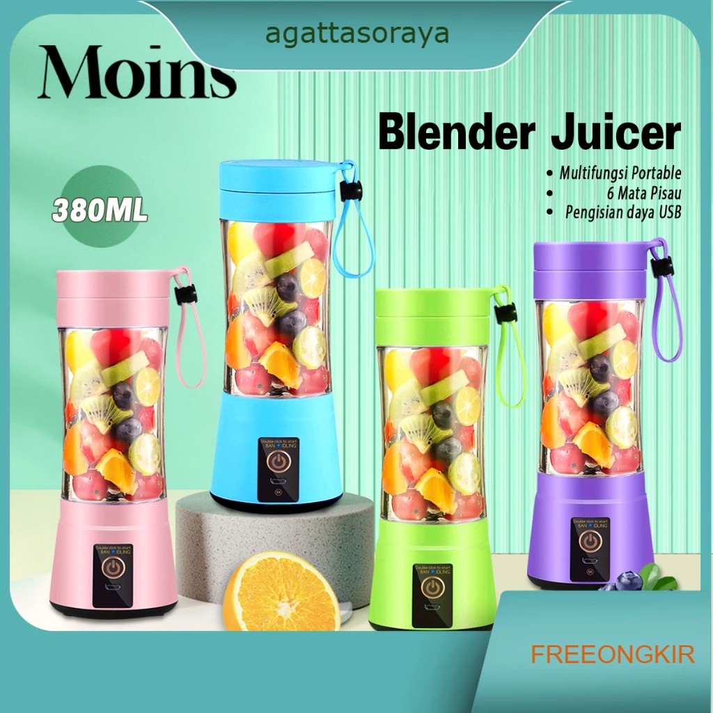 Blender Juicer Cup Portable Mini Juicer Cup 6 Mata Pisau USB Electric - HM-03