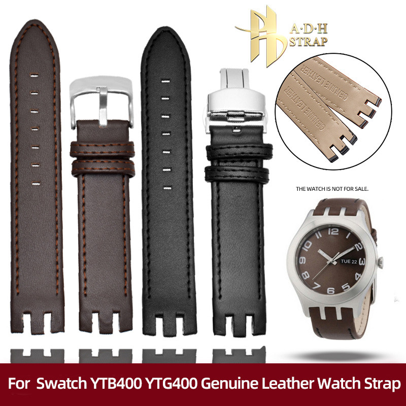 Genuine Leather Wat Band For Swat YTS401/402/409/713 YTB400 YTG400 Cowhide Wat Strap 20mmBracelet Sp