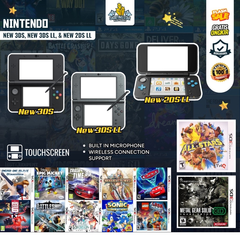 Nintendo New 3DS Nintendo New 3DS LL Nintendo 2DS LL Second Mesin Original - Nintendo 16GB 8GB 4GB G