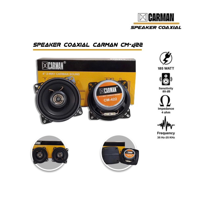 Speaker Pintu Mobil Coaxial 4 inch Carman CM-422