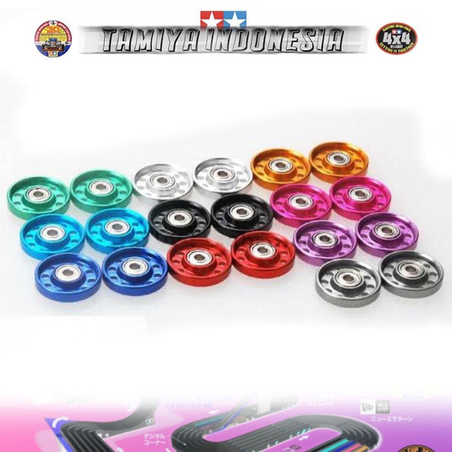 REP TAMIYA 95549 LIGHTWEIGHT 13MM ALUMINUM BALL RACE ROLLER - RED