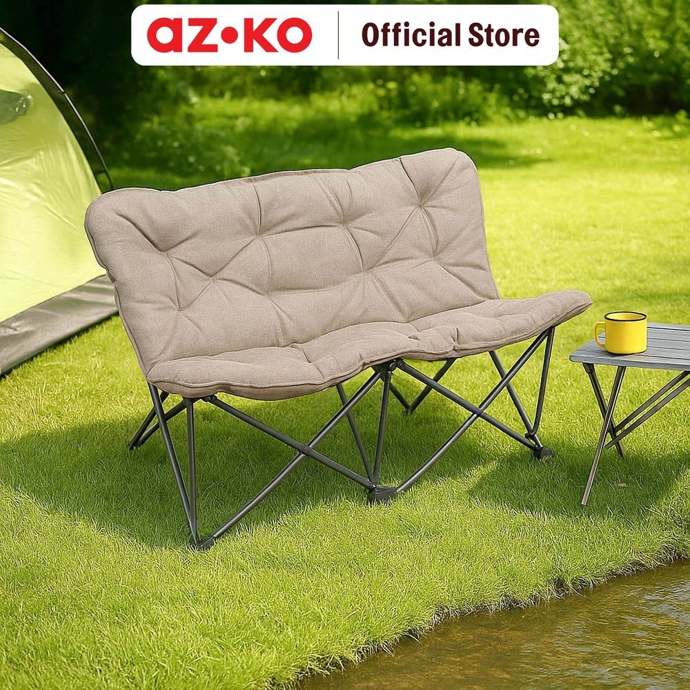 AZKO Soleil Kursi Camping Lipat Big Butterfly - Cokelat Muda Folding Chair Kursi Memancing Bangku Li