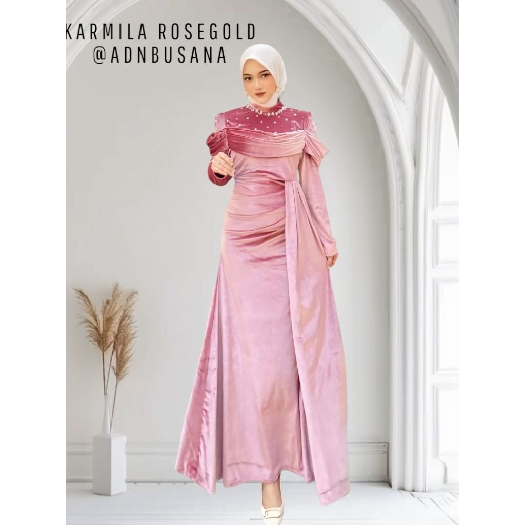TERBARU Karmila dress bludru gamis kondangan bridemaids baju pesta