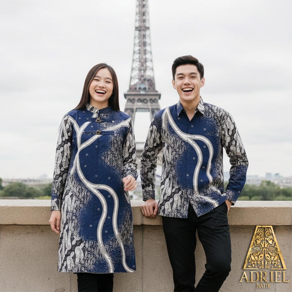 FERTUSHOP  HARITH BATIK TULIS PREMIUM (Kemeja PRIA / Tunik WANITA)  - Premium Solo Lengan Panjang PR