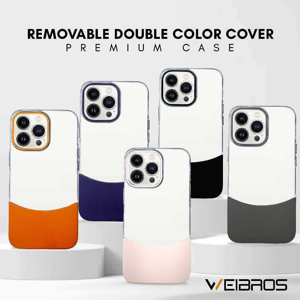 Casefamily1 (WEIBROS IPHONE) REMOVABLE DOUBLE COLOR COVER CASE IPHONE 11 12 13 14 15 PRO PLUS MAX