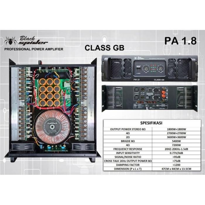 Grosir power BLACK SPIDER PA1 8 PA 1.8 Class GB ORIGINAL