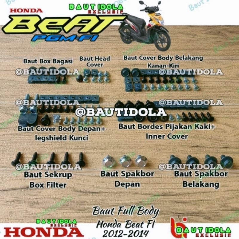 Baut Full Body Honda Beat Fi 2012-2014 - Full Body