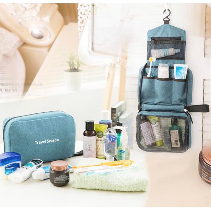 safitri_nik21 | PANACHE Waterproof Hanging Toiletry Cosmetic Travel Bag,Tas Alat Mandi - BLACK