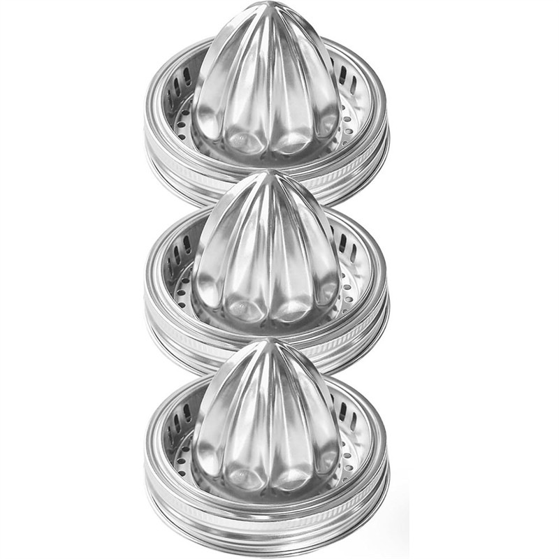 KYCOR-3Pcs Stainless Steel Juicer Lid For Mason Jars For 86Mm Wide Mouth Mason Jar Mason Jar Juicer 