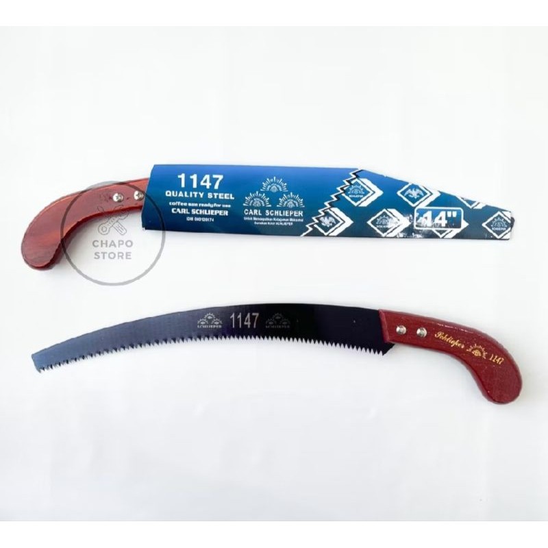 gergaji lengkung cap mata 14" gagang kayu carl shlipher gergaji bonsai siap pakai