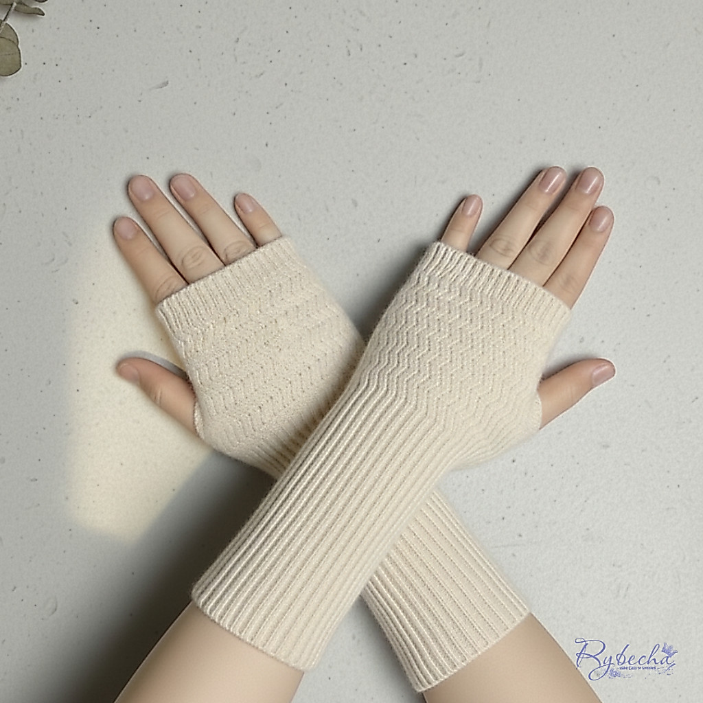 Handsock Rajut Pendek Manset Tangan Jempol Wanita