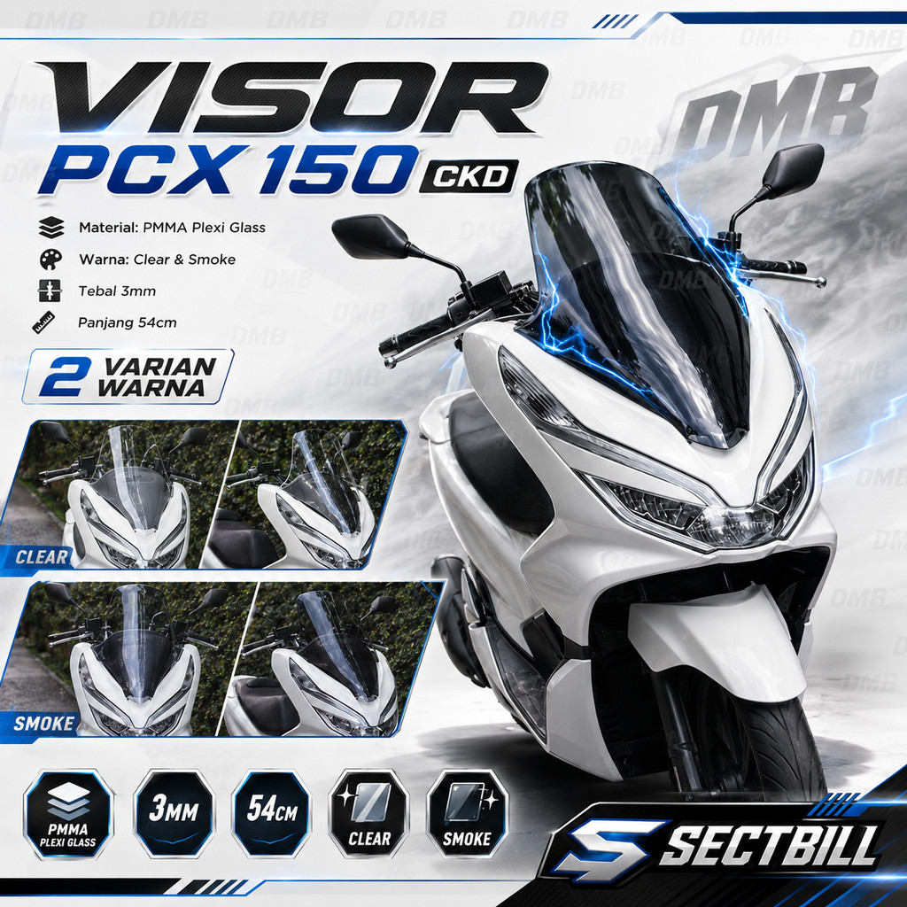 Windshield Sectbill PCX Maxshield Clear Smoke Ready ORIGINAL WS VISOR