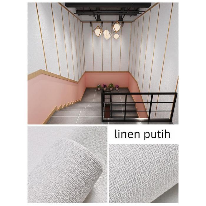 Wallpaper Linen Roll size 280*50cm  Wallpaper Dinding  Dekorasi Kamar Wallpaper Dinding Linen Sticke