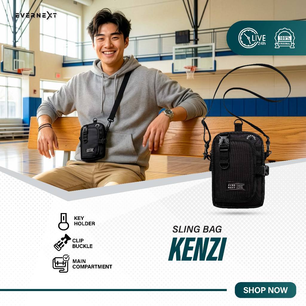 Tas Selempang Mini Pria Sling Bag Kenzi Sling Bag Mini Pria Tas Dompet Kartu Pria