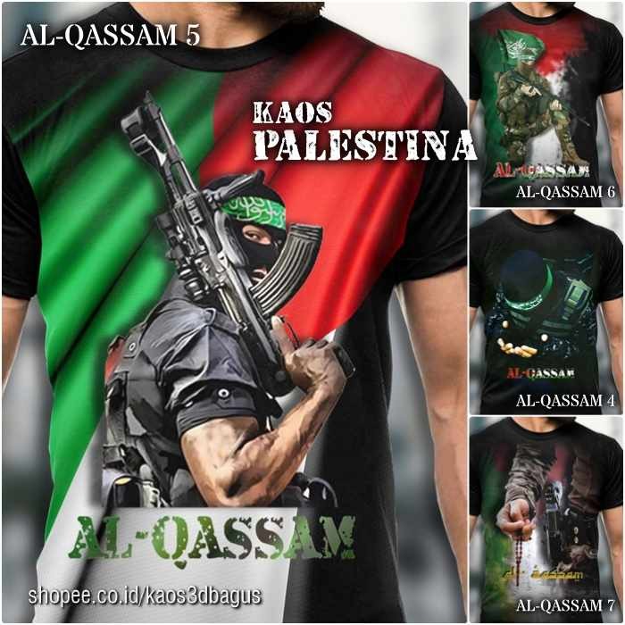 KAOS PALESTINA Pria T-shirt Premium Distro Pejuang Muslim FREE PALESTINE Save Gaza Kaos Tauhid Hijra
