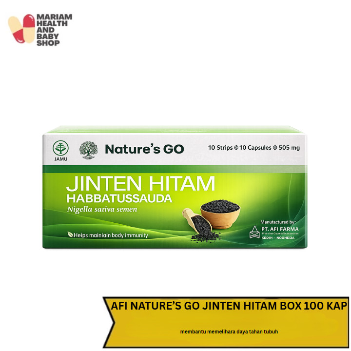 Nature's GO Jinten Hitam Habbatussauda Nigella Sativa Extract BOX isi 100 KAPSUL AFI FARMA