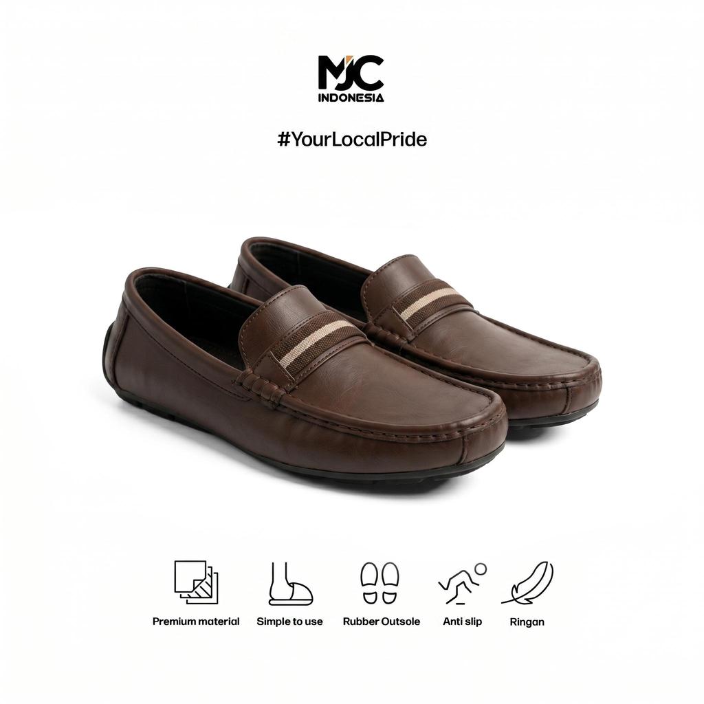 MJC Indonesia X Regal - Sepatu Loafers Pantofel Casual Pria Coklat Ringan untuk Kerja & Hangout Flat