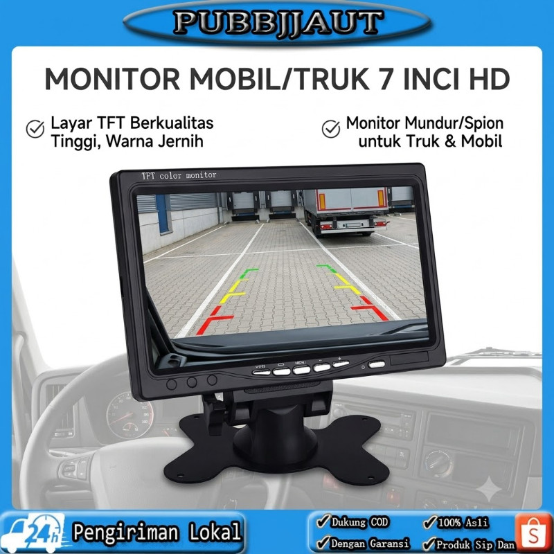 LCD TFT Monitor Kamera Parkir Mobil Monitor Mobil Layar Monitor Mobil TFT LCD 7 Inch