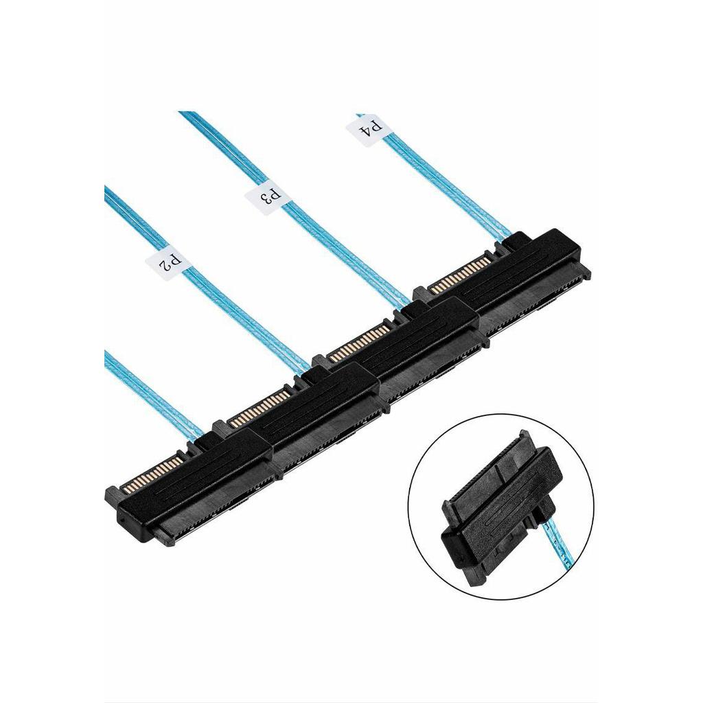 Mini-SAS to SAS-Cable,SFF-8643 to SAS SFF-8643&8087 to SFF-8482 Connector 4X SAS 29Pin SFF-8482 with