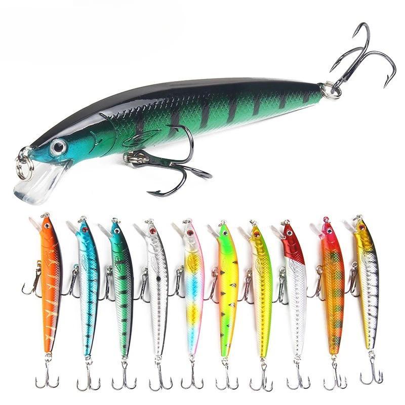 10 PCS 10 colors 10cm9g Fishing Lure Colorful Printing Sinking Minnow Artificial Bait Cool Fishing T