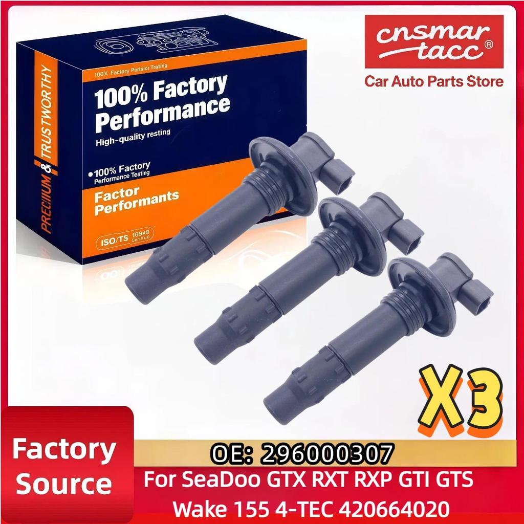 For 4-TEC Watercraft Ignition Coil Pack 3PCS 420664020 GTX RXP GTS