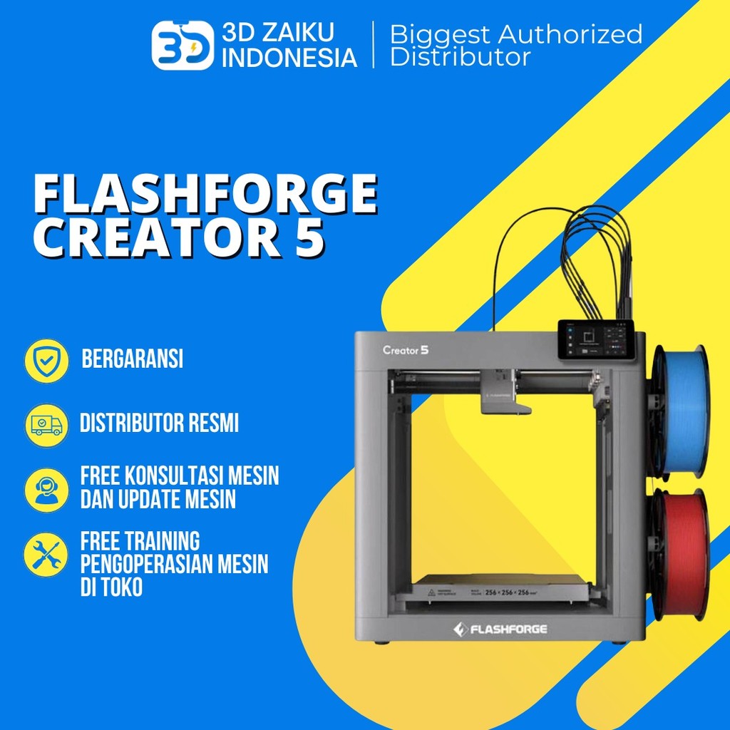 Original Flashforge Creator 5 Toolhead Changer Multi Color 3D Printer Waste Free Bukan Snapmaker U1