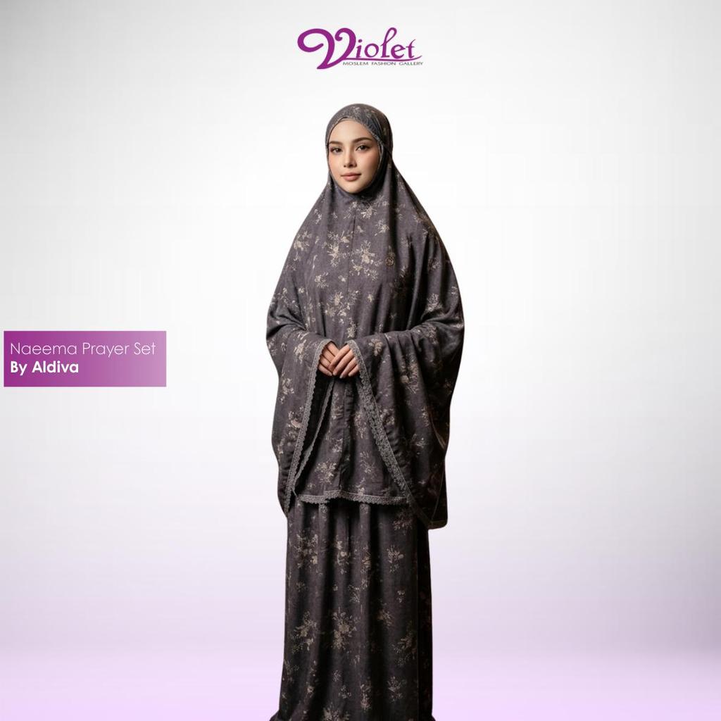 Violet Gallery - Naeema Prayer Set - Mukena Premium - Mukena Dewasa - Mukena Motif - Prayer Set Eleg