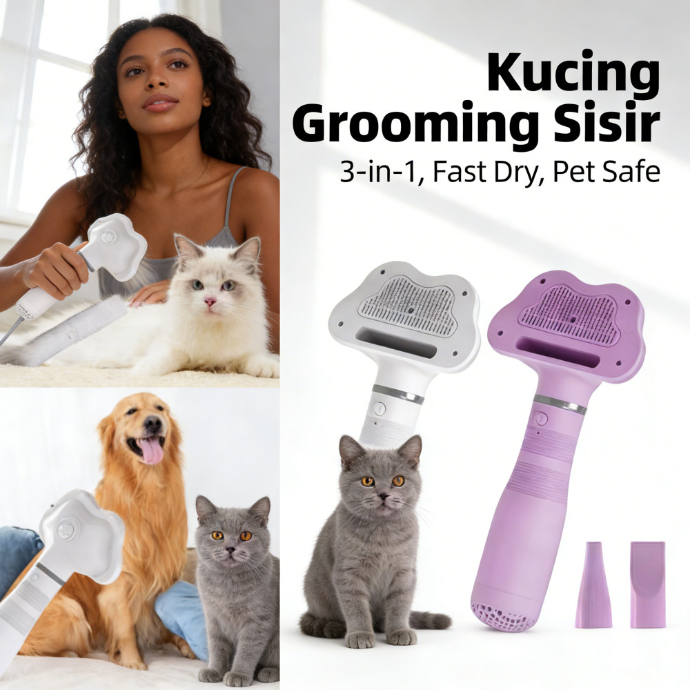 Kucing Sisir Blower Grooming In Blower Pengering Pet Kucing 1Alat Kucing Hair