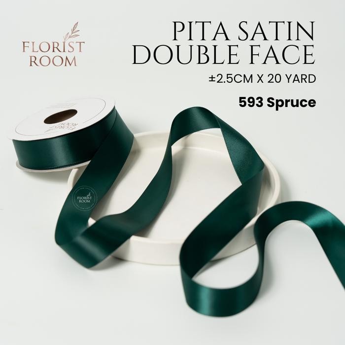 

Pita Satin Double Face ±2.5cm x 20yard Green Series - 593 Spruce