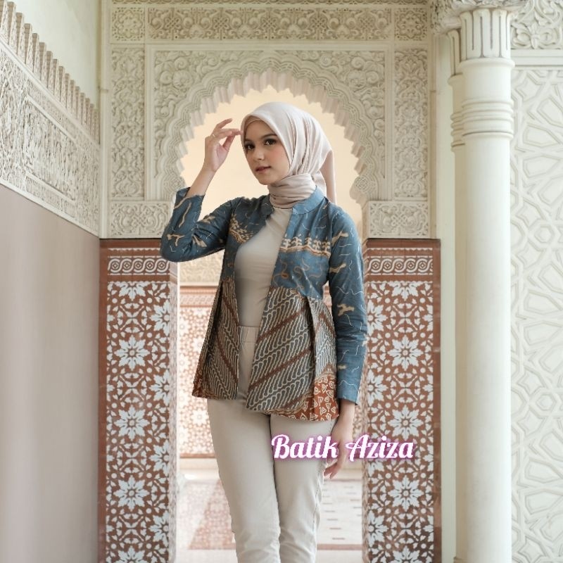 TERBARU Outer Batik Wanita / Blazer Wanita Modern / Atasan Batik Kerja / Blazer Seno  by Batik Aziza