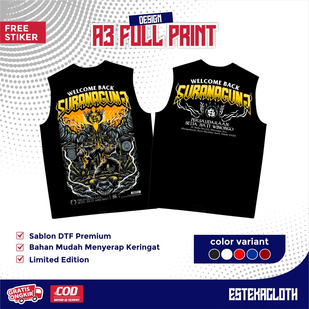 KAOS SINGLET PSHW WELCOME BACK SURAN AGUNG - SINGLET PSHW TERBARU - SINGLET PSHW LAMBANG - SINGLET P