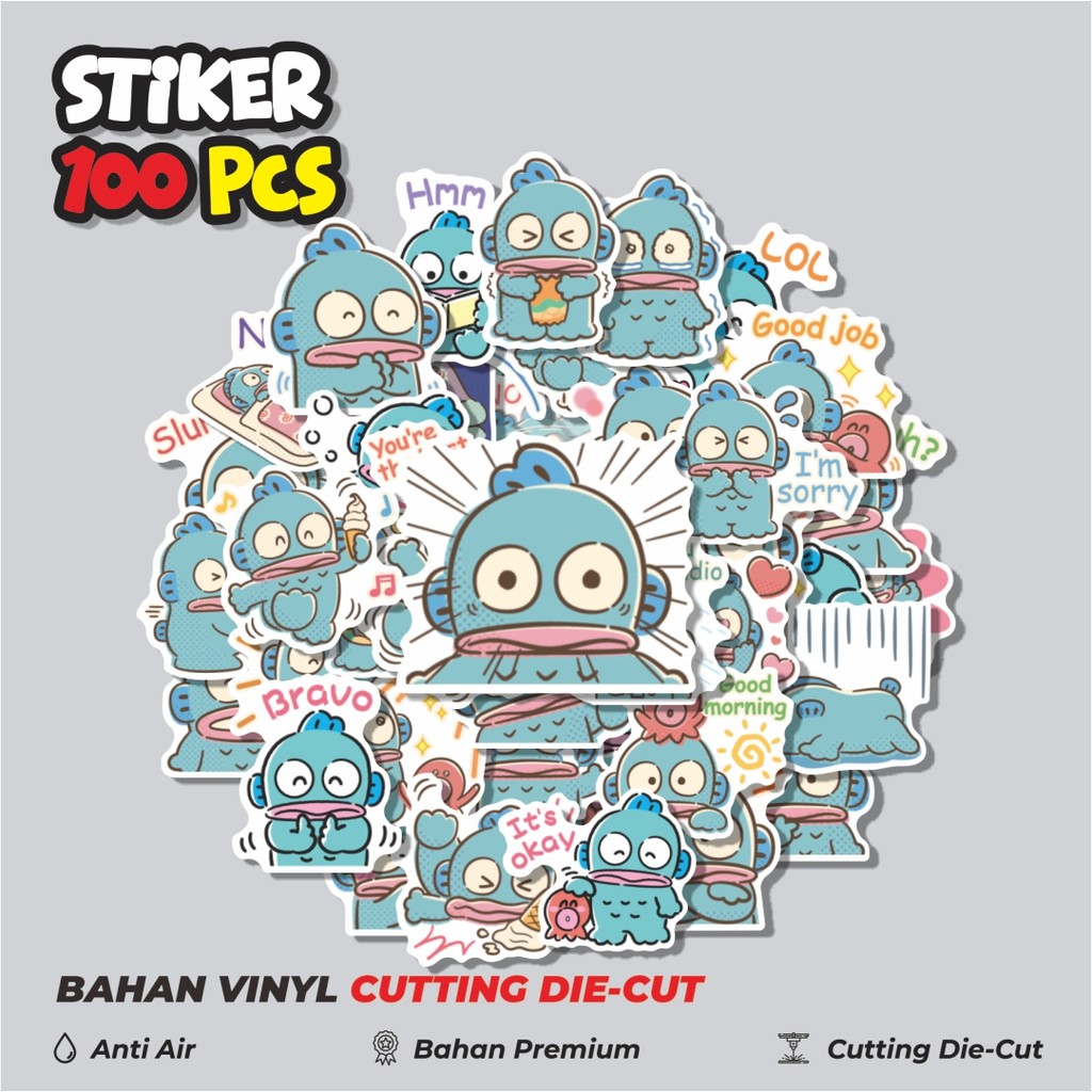 

Terbaru! 50 pcs Stiker Kartun Karakter Hangyodon Dekorasi Lucu Kreatif untuk Notebook, Skateboard, HP