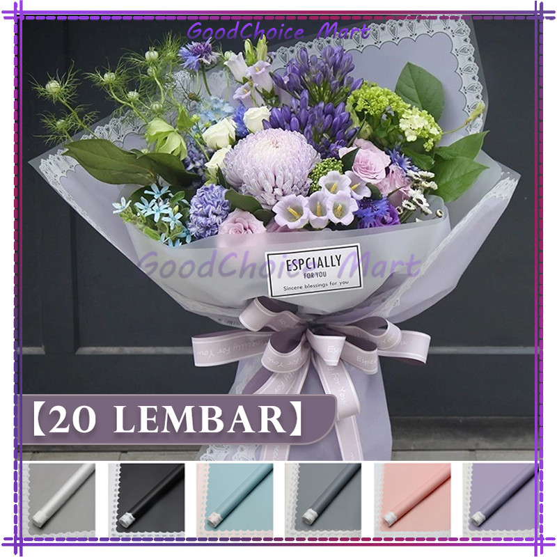 

20 Lembar Kertas Buket Bunga Motif Renda Cellophane Flower Wrapping Paper Kertas Buket Bunga